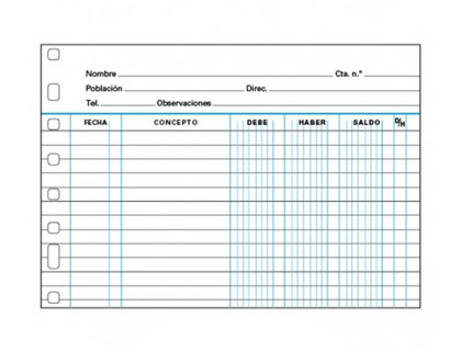 RECAMBIO MULTIFIN 3006 FOLIO APAISADO CUENTAS CORRIENTES 50 HOJAS 315X215 MM