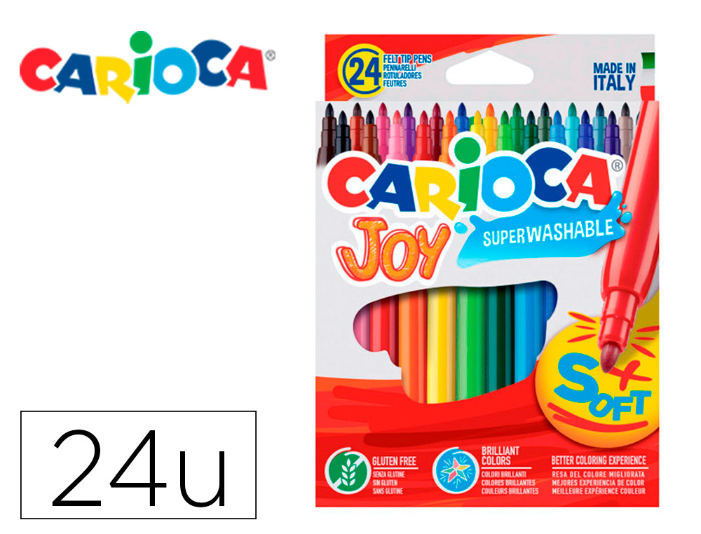 ROTULADOR CARIOCA JOY CAJA DE 24 COLORES SURTIDOS