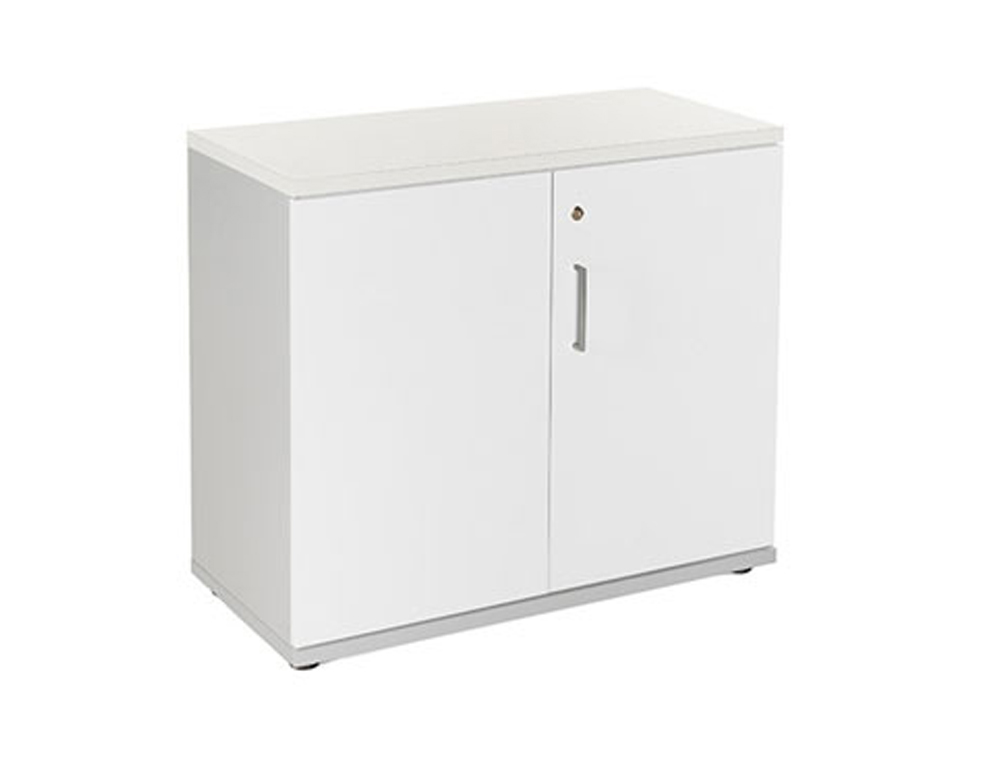 ARMARIO ROCADA CON DOS PUERTAS Y UN ESTANTE SERIE STORE 78X90X45 CM ACABADO GRIS/BLANCO
