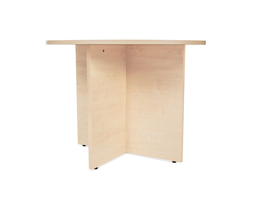 MESA DE REUNION ROCADA MEETING 3005AA01 ESTRUCTURA MADERA EN ASPAS TABLERO HAYA 100 CM DIAMETRO