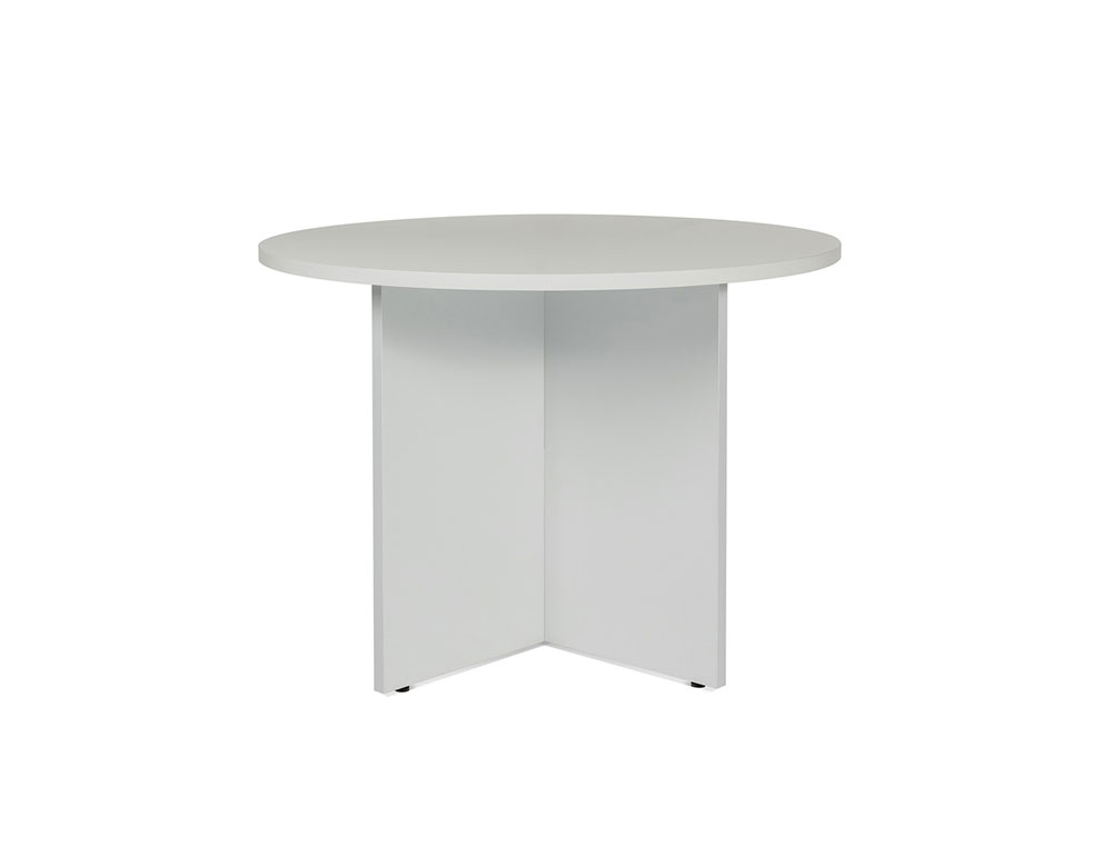 MESA DE REUNION ROCADA MEETING 3005AN02V24 ESTRUCTURA MADERA GRIS EN ASPAS TABLERO GRIS 100 CM DIAMETRO