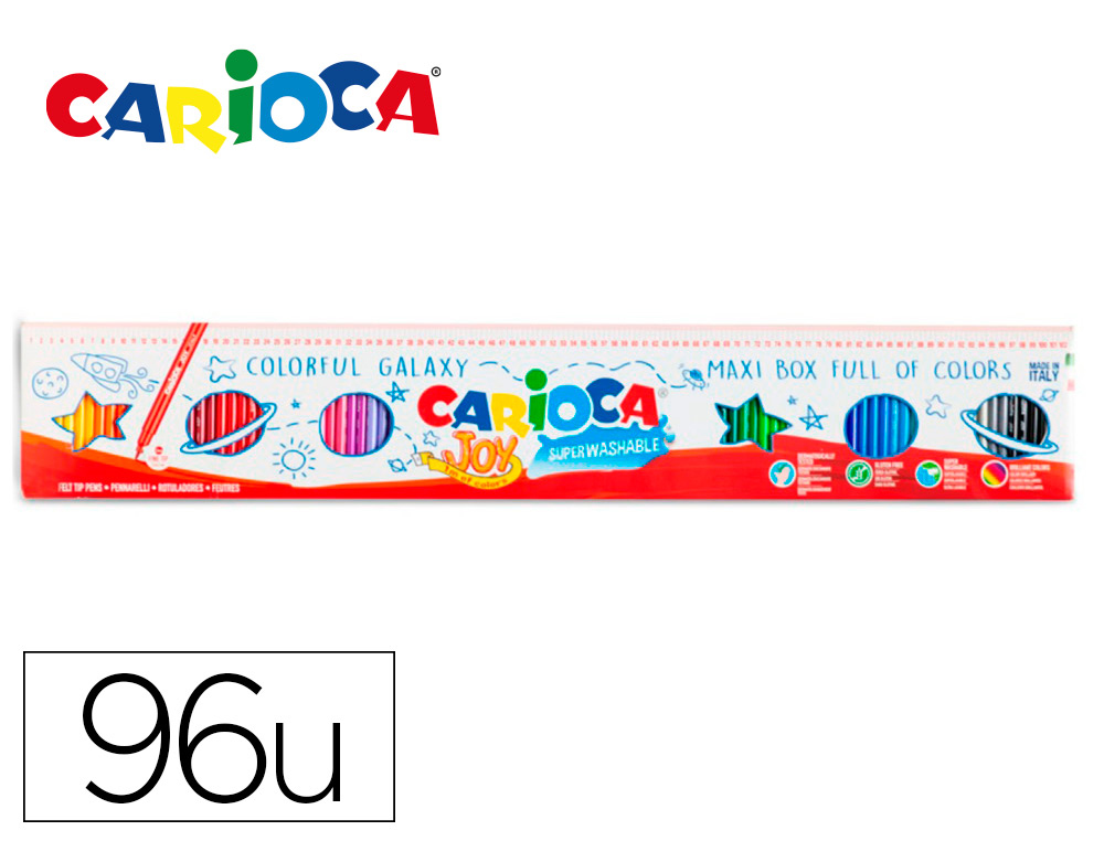 ROTULADOR CARIOCA JOY METRO CAJA DE 96 UNIDADES COLORES SURTIDOS