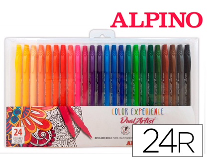 ROTULADOR ALPINO DUAL ARTIST COLOR EXPERIENCE ESTUCHE DE 24UNIDADES COLORES SURTIDOS