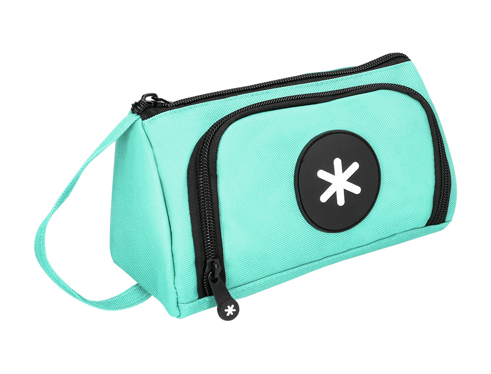 BOLSO ESCOLAR PORTATODO ANTARTIK CON BOLSILLO DELANTERO DESPLEGABLE COLOR MENTA 110X85X200 MM