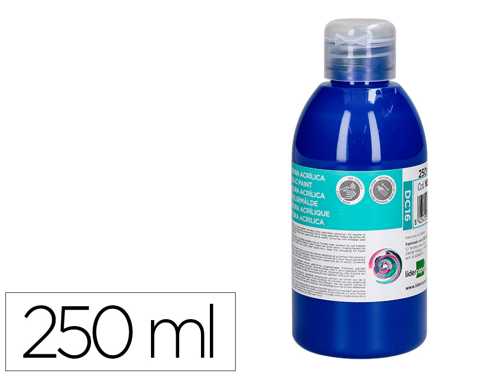 PINTURA ACRILICA LIDERPAPEL BOTE DE 250 ML AZUL ULTRAMAR