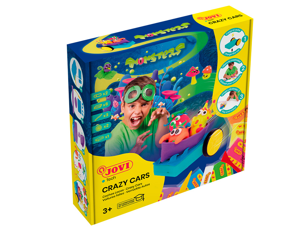 JUEGO JOVI PLASTILINA JOVITECH CRAZY CARS MONSTERS KIT