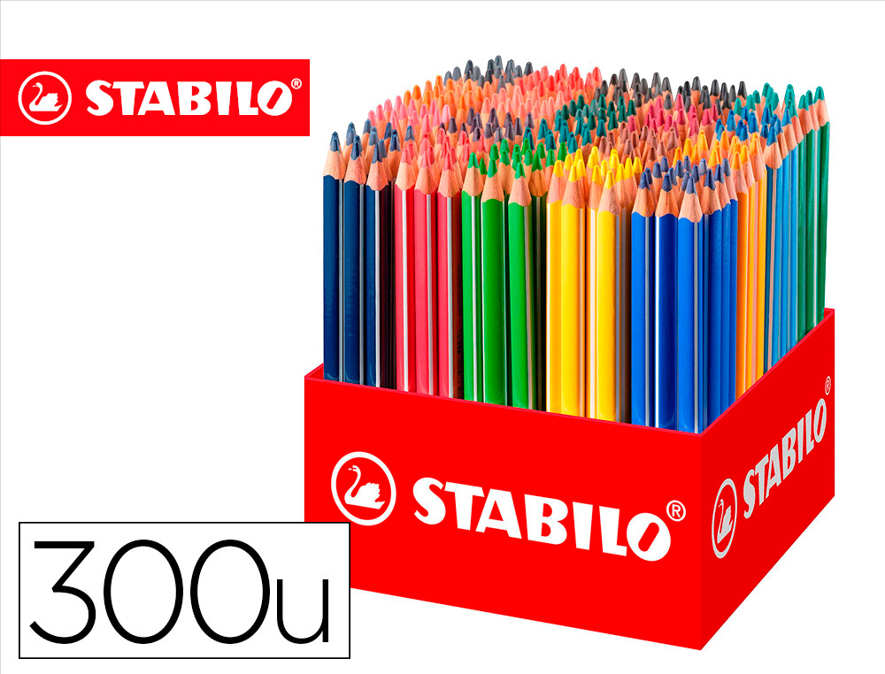 LAPICES DE COLORES STABILO TRIO AZ SCHOOL PACK DE 300 UNIDADES SURTIDAS 20 COLORES