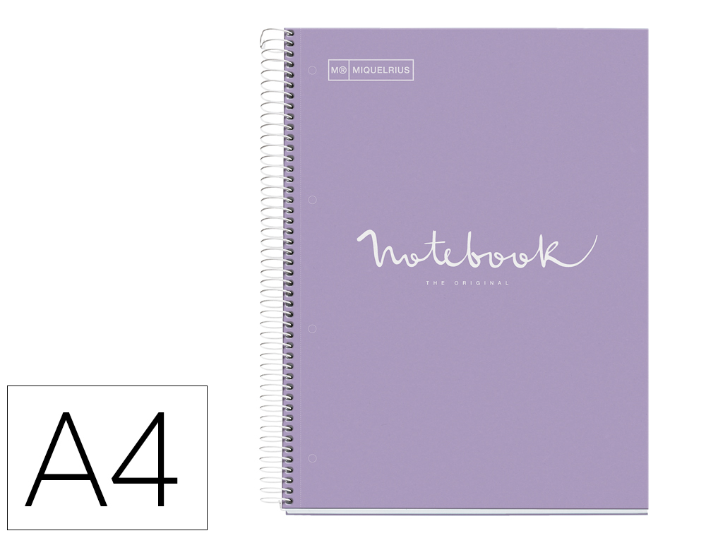 CUADERNO ESPIRAL MIQUELRIUS NOTEBOOK 5 EMOTIONS TAPA FORRADA DIN A4 MICROPERFORADO 120 HOJAS 90G/M2 CUADRO 5 MM