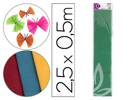 PAPEL CRESPON LIDERPAPEL 50 CM X 2.5M 34G/M2 VERDE