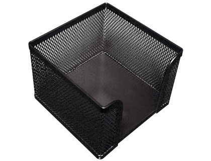 SOPORTE TACO DE PAPEL Q-CONNECT METALICO REJILLA NEGRO 95X95X80 MM