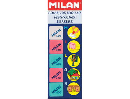 GOMA DE BORRAR MILAN 430-5 BLISTER DE 5 UNIDADES