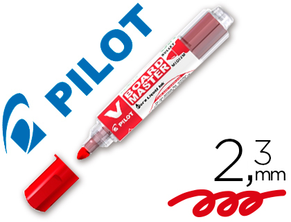 ROTULADOR PILOT V BOARD MASTER PARA PIZARRA BLANCA ROJO TINTA LIQUIDA TRAZO 2,3MM