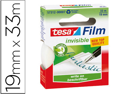 CINTA ADHESIVA TESA FILM INVISIBLE ECOLOGICA 33 MT X 19 MM