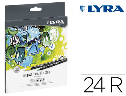 ROTULADOR LYRA AQUA BRUSH DUO CAJA DE 24 COLORES