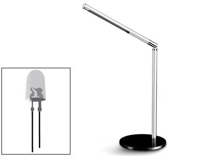 LAMPARA DE ESCRITORIO CEP LED 4,92W 255LM BRILLO REGULABLE CABEZA GIRATORIA 360 GRIS METALIZADO