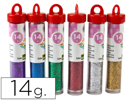 PURPURINA LIDERPAPEL FANTASIA COLORES METALICOS SURTIDOS BOTE DE 14 GR