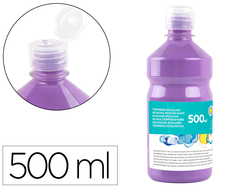 TEMPERA LIQUIDA LIDERPAPEL ESCOLAR 500 ML LILA