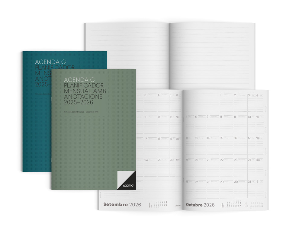 AGENDA G MES VISTA CATALAN ADDITIO PLANIFICADOR 16 MESES 195X285 MM COLORES SURTIDOS
