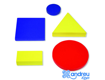 JUEGO ANDREUTOYS FIGURAS GEOMETRICAS MADERA 48 PIEZAS 24,5X15X8 CM