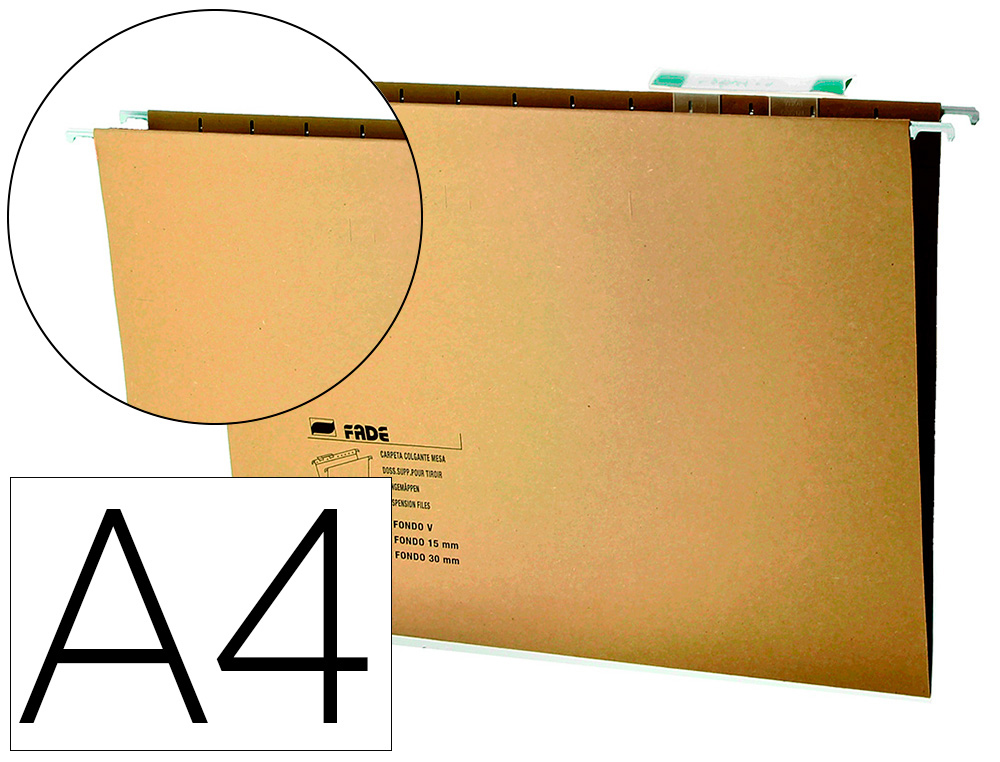 CARPETA COLGANTE FADE DIN A4 VISOR SUPERIOR KRAFT ECO