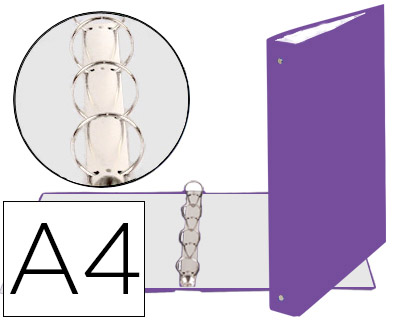 CARPETA DE 4 ANILLAS 30MM REDONDAS EXACOMPTA DIN A4 CARTON FORRADO MORADO