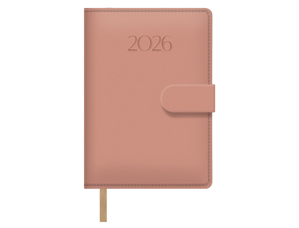 AGENDA ENCUADERNADA DOHE 2026 PRETTY POLIPIEL CIERRE CON PESTAA IMANTADA DIA PAGINA 125X180 MM COLOR ROSA