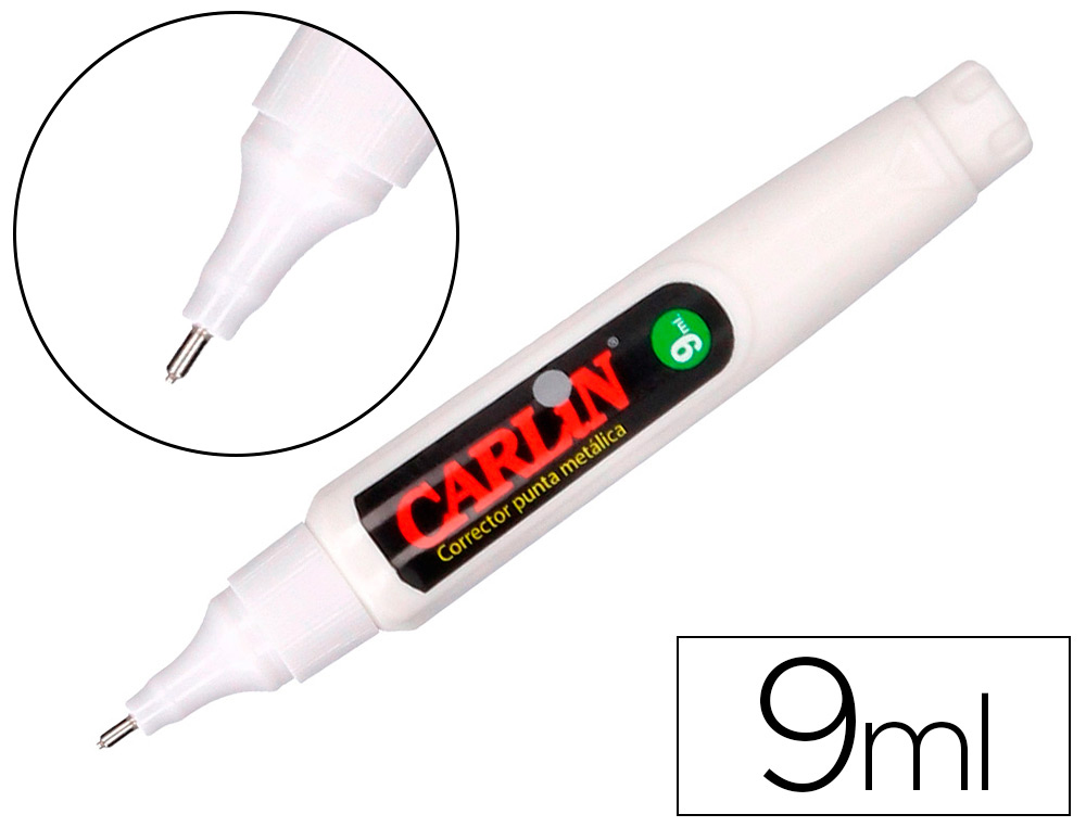 CORRECTOR CARLIN LAPIZ ROLLER PUNTA METALICA DE 1.6 MM CAPACIDAD 8 ML