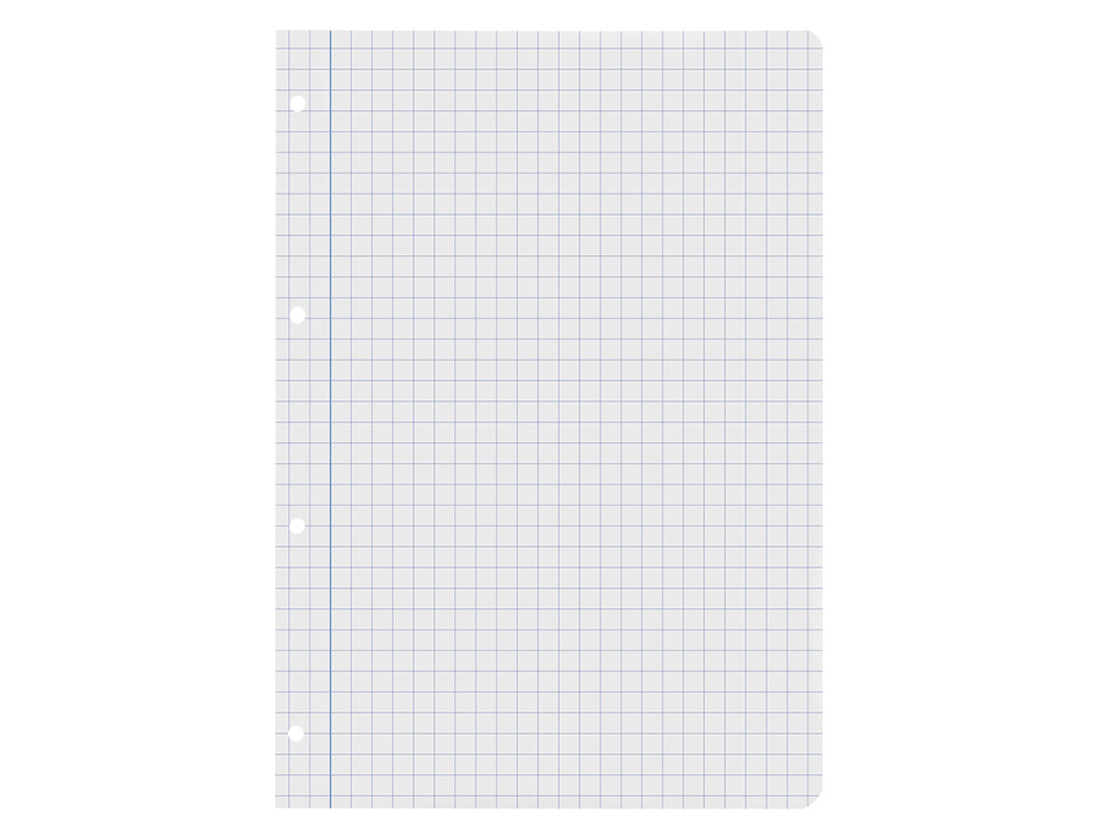 RECAMBIO LIDERPAPEL A4 100 HOJAS 60GR CUADRO 8MM CON MARGEN 4 TALADROS