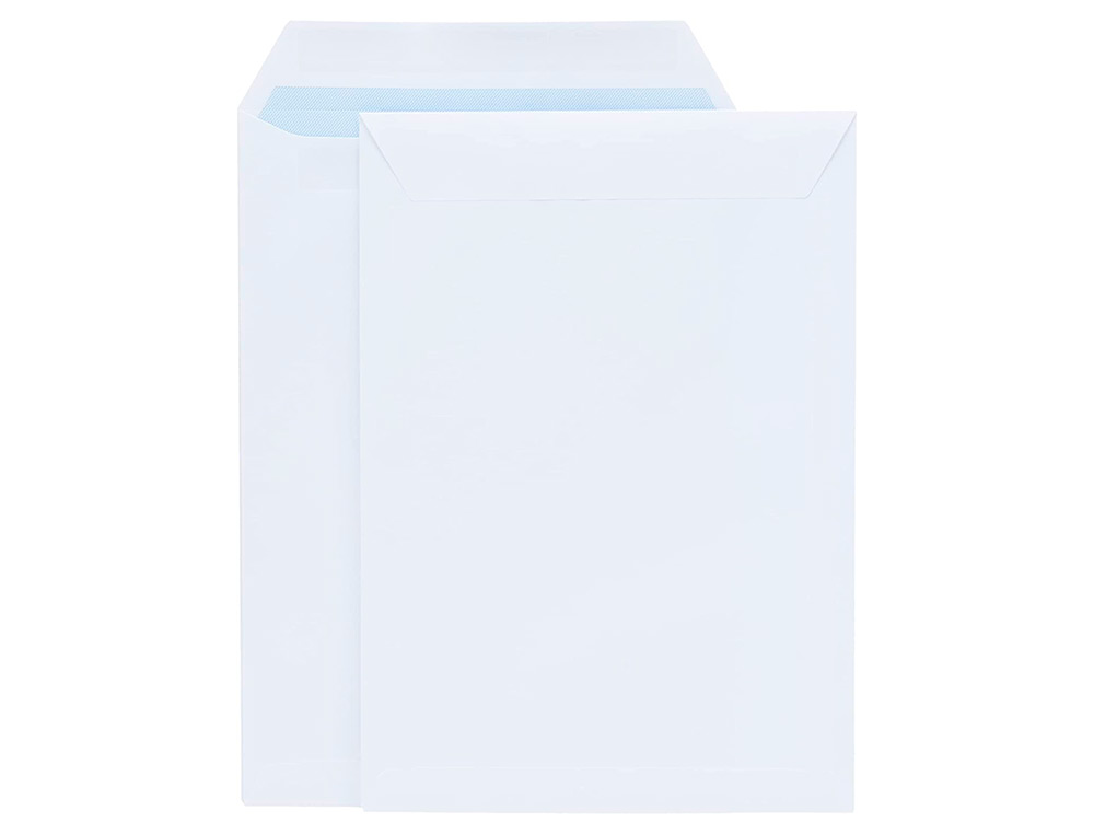 SOBRE LIDERPAPEL BOLSA BLANCO 260X360 MM SOLAPA TIRA DE SILICONA PAPEL OFFSET 100 GR CAJA DE 250 UNIDADES