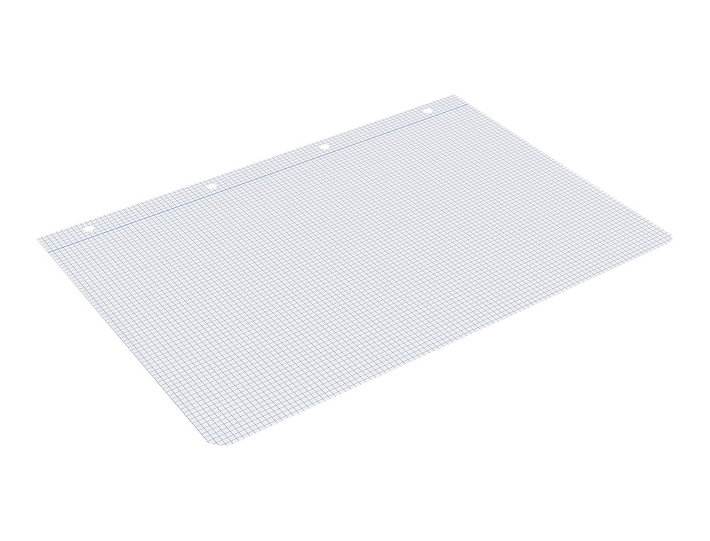 RECAMBIO LIDERPAPEL A4 100 HOJAS 60GR CUADRO 3 MM CON MARGEN 4 TALADROS