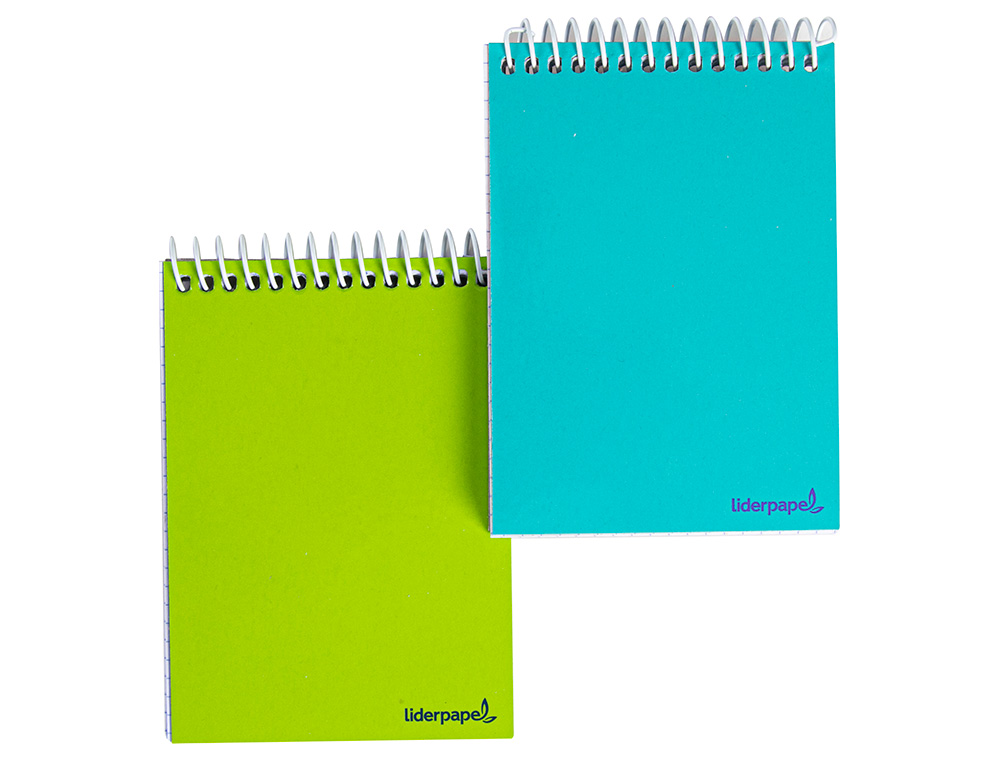 CUADERNO ESPIRAL LIDERPAPEL BOLSILLO DOCEAVO APAISADO SMART TAPA BLANDA 80H 60GR CUADRO 4MM COLORES SURTIDOS