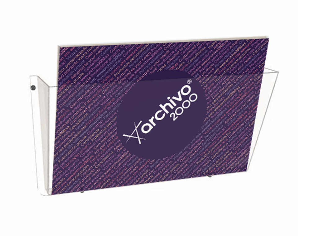 EXPOSITOR MURAL ARCHIVO 2000 PORTAFOLLETOS 1 COMPARTIMENTO DIN A4 HORIZONTAL 75X370X180 MM