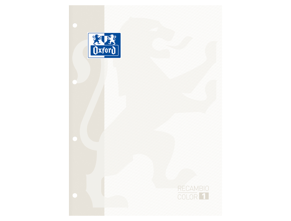 RECAMBIO COLOR OXFORD DIN A4 80 HOJAS CUADRO 5 MM 4 TALADROS BLANCO