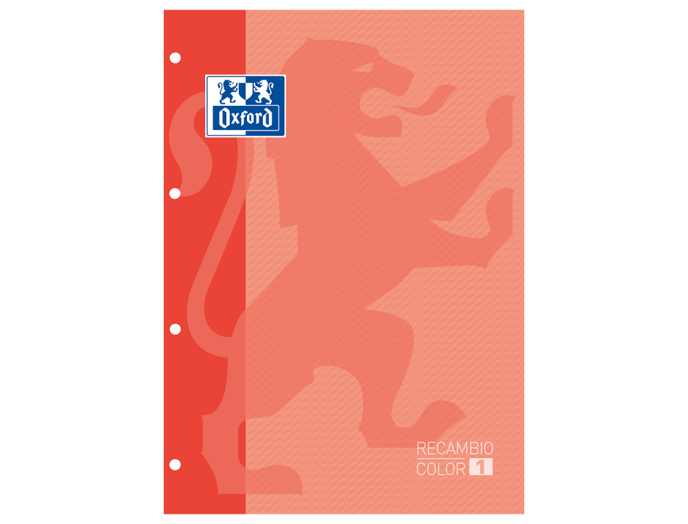 RECAMBIO COLOR OXFORD DIN A4 80 HOJAS CUADRO 5 MM 4 TALADROS MELOCOTON