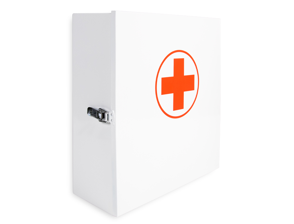 BOTIQUIN Q-CONNECT METALICO 4 COMPARTIMENTOS VACIO PRIMEROS AUXILIOS 275X300X120 MM