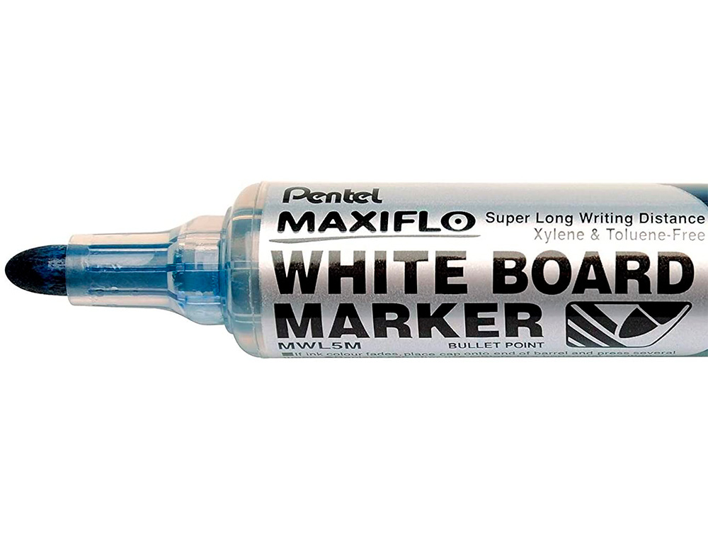 ROTULADOR PENTEL MAXIFLO PARA PIZARRA BLANCA PUNTA REDONDA 2,5-6 MM COLOR AZUL