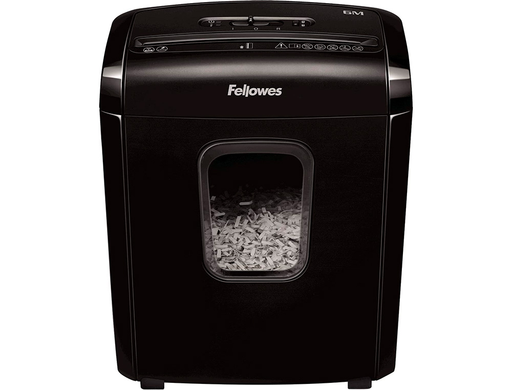 DESTRUCTORA DE DOCUMENTOS FELLOWES LX-25M CAPACIDAD 6H P4 DESTRUYE GRAPAS CLIPS Y TARJETA PAPELERA 11,5 L