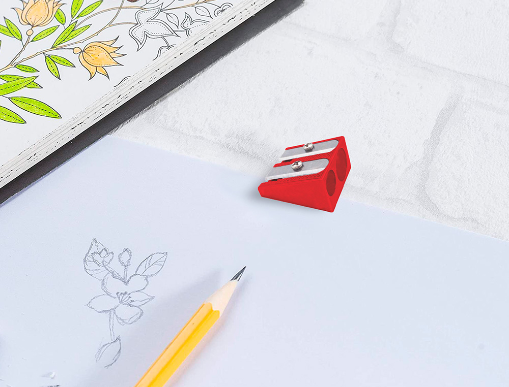 SACAPUNTAS LIDERPAPEL METALICO CUA 2 USOS COLOR ROJO