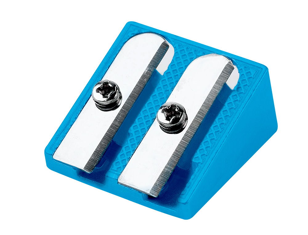 SACAPUNTAS LIDERPAPEL METALICO CUA 2 USOS COLOR AZUL