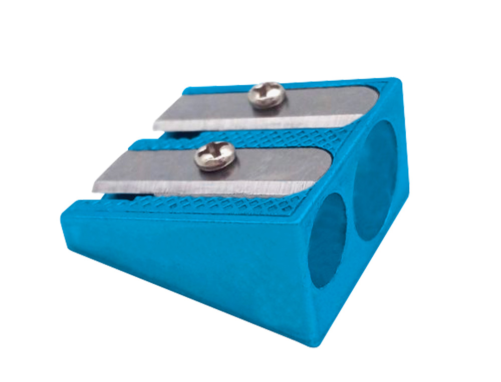 SACAPUNTAS LIDERPAPEL METALICO CUA 2 USOS COLOR AZUL