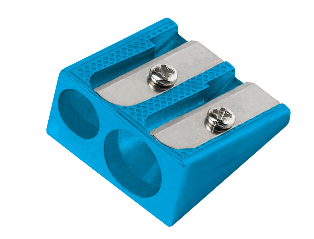 SACAPUNTAS LIDERPAPEL METALICO CUA 2 USOS COLOR AZUL