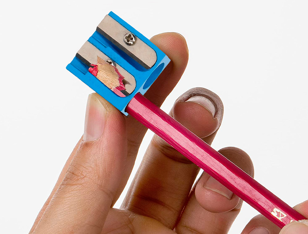 SACAPUNTAS LIDERPAPEL METALICO CUA 2 USOS COLOR AZUL