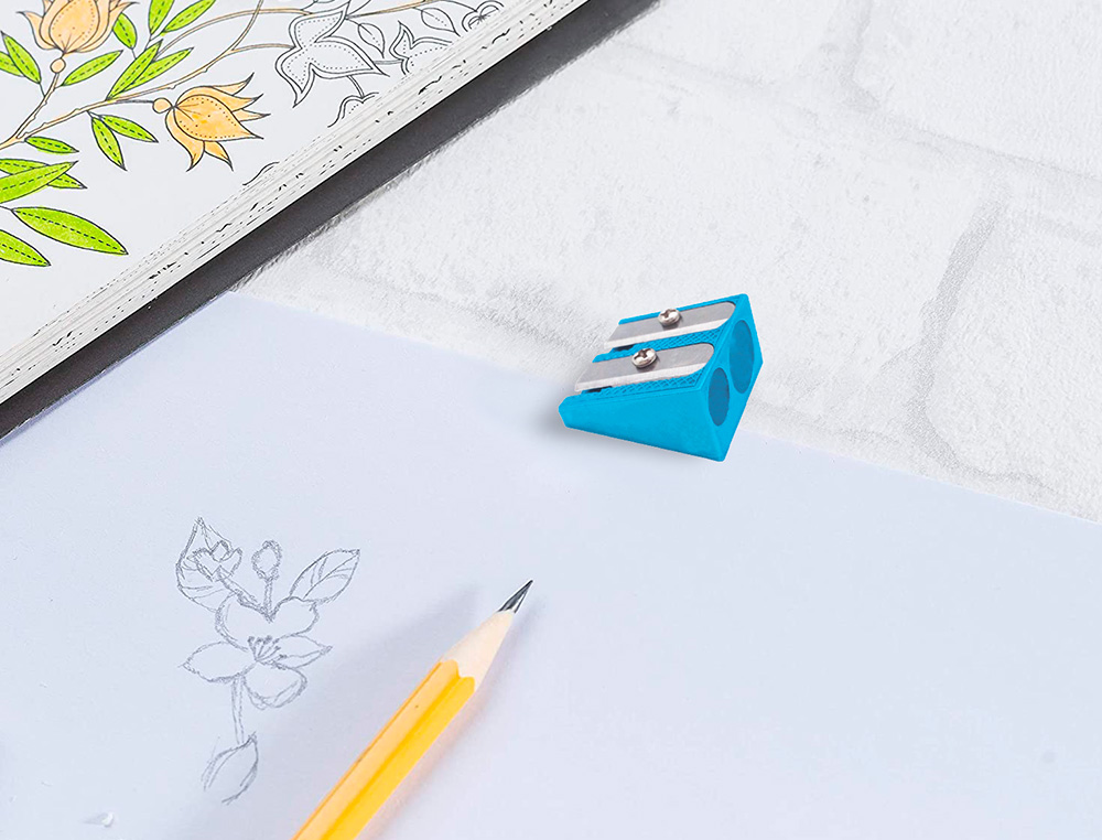 SACAPUNTAS LIDERPAPEL METALICO CUA 2 USOS COLOR AZUL