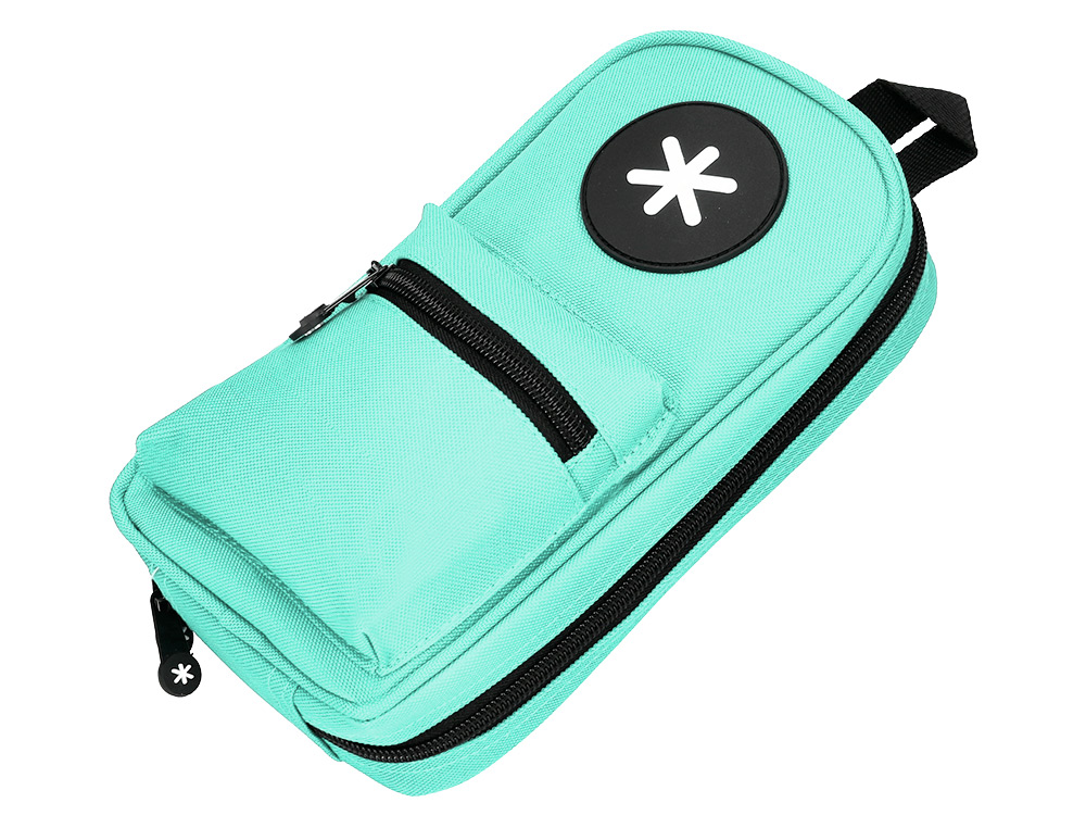 BOLSO ESCOLAR PORTATODO ANTARTIK FORMA DE MOCHILA CON BOLSILLO Y 4 DEPARTAMENTOS COLOR MENTA 230X50X120 MM