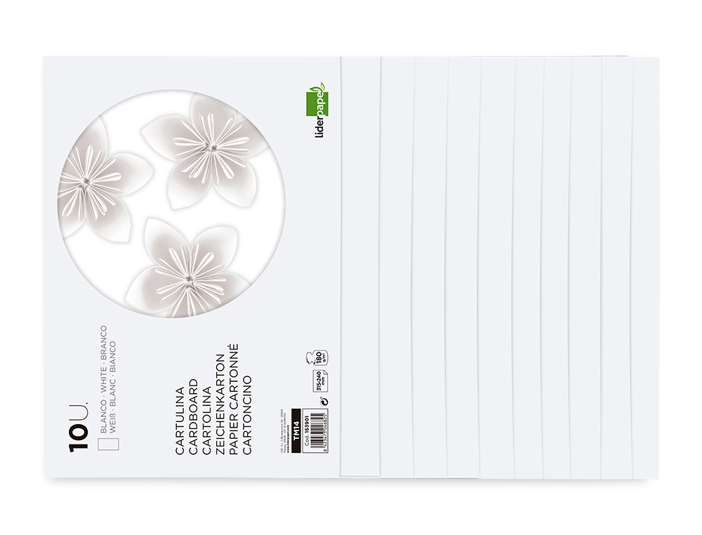 BLOC TRABAJOS MANUALES LIDERPAPEL CARTULINA 240X315MM 10 HOJAS COLOR BLANCO