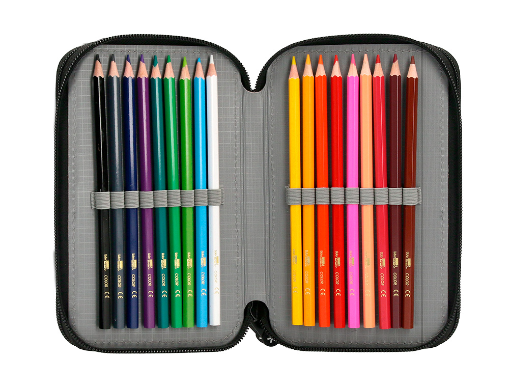 PLUMIER ESCOLAR ANTARTIK TRIPLE CREMALLERA COLOR MENTA 36 PIEZAS