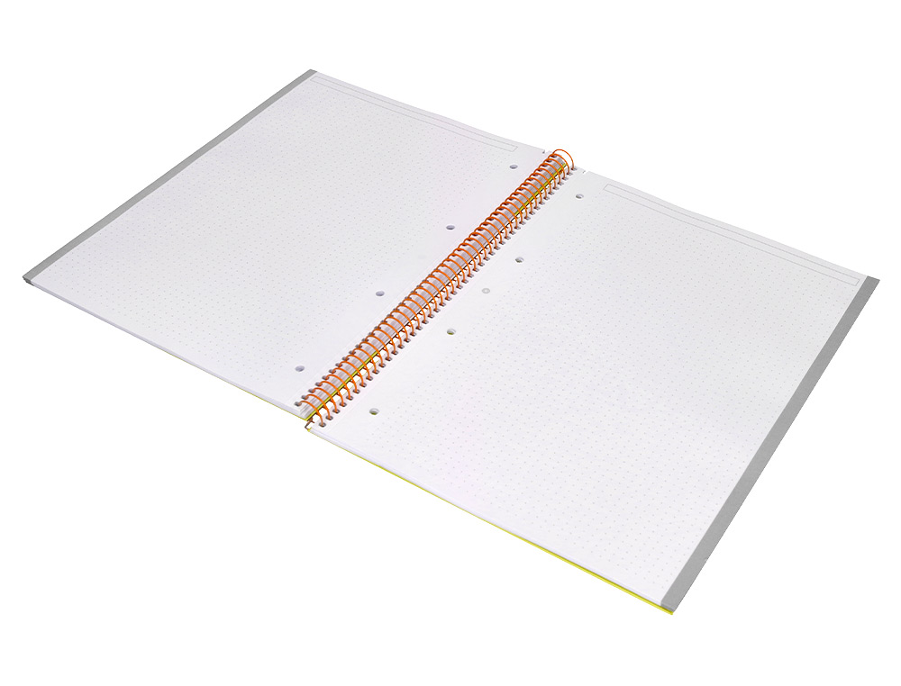 CUADERNO ESPIRAL A4 MICRO ANTARTIK DOTS TAPA FORRADA 80H 90 GR RAYADO PUNTOS 1 BANDA 4 TALADROS AMARILLO