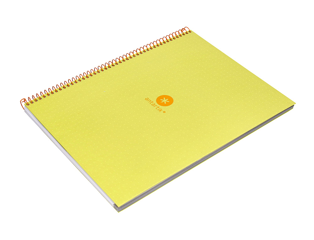 CUADERNO ESPIRAL A4 MICRO ANTARTIK DOTS TAPA FORRADA 80H 90 GR RAYADO PUNTOS 1 BANDA 4 TALADROS AMARILLO