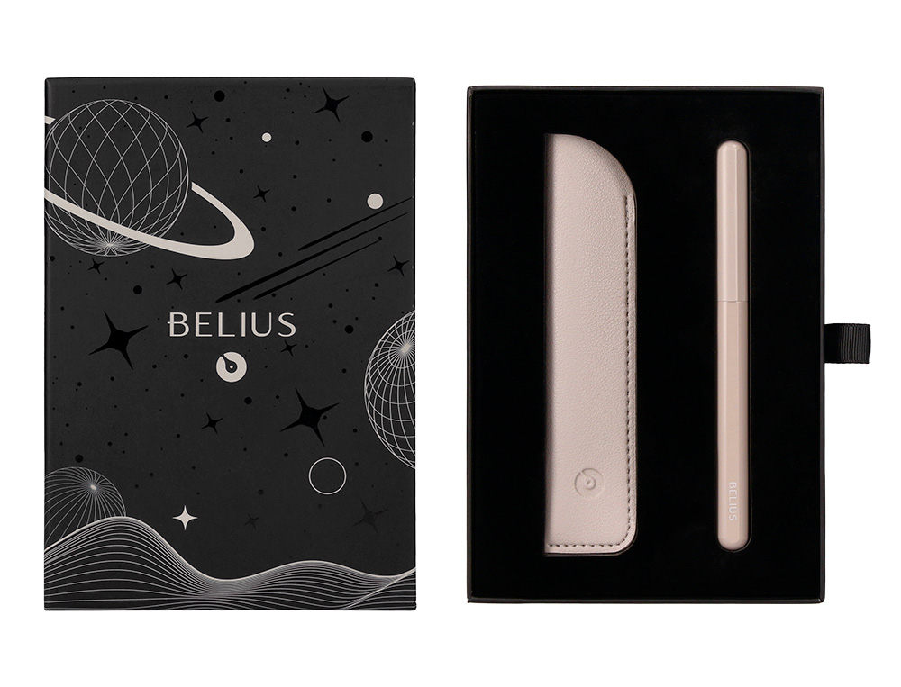 ROLLER Y FUNDA DE SIMILPIEL BELIUS SPACE B COLOR MINIMALISTA GRIS TINTA AZUL CAJA DE DISEO