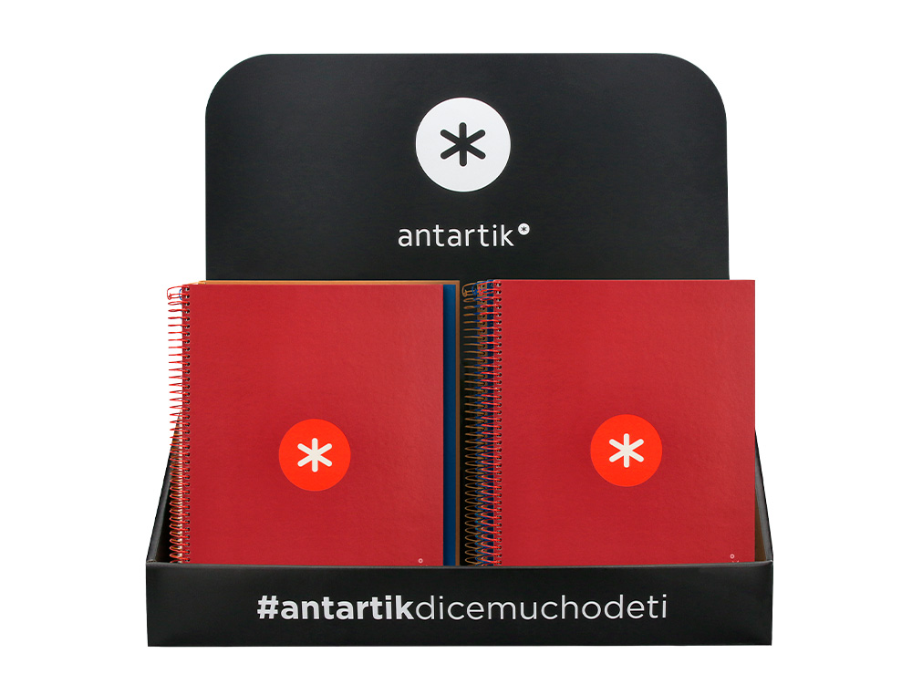 CUADERNO ESPIRAL A4 MICRO ANTARTIK TAPA FORRADA 80H 90GRCUADRO 5MM 1 BANDA 4 TALADROS EXP. 20 UNIDADES